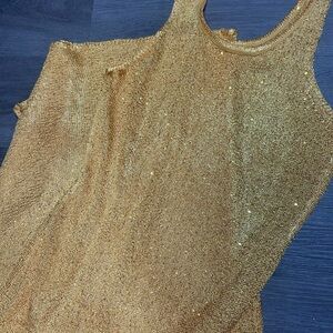 Womans gold maxi dress size:M